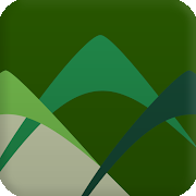 Quadratisches Bild in verschiedenen Grüntönen mit drei grünen Bögen mit Spitze auf grünem Hintergrund