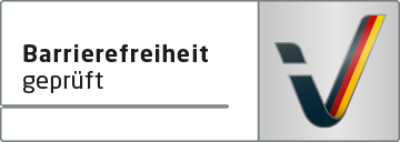 Logo der Zertifizierung "Reisen für Alle" mit dem Text "Barrierefreiheit geprüft"