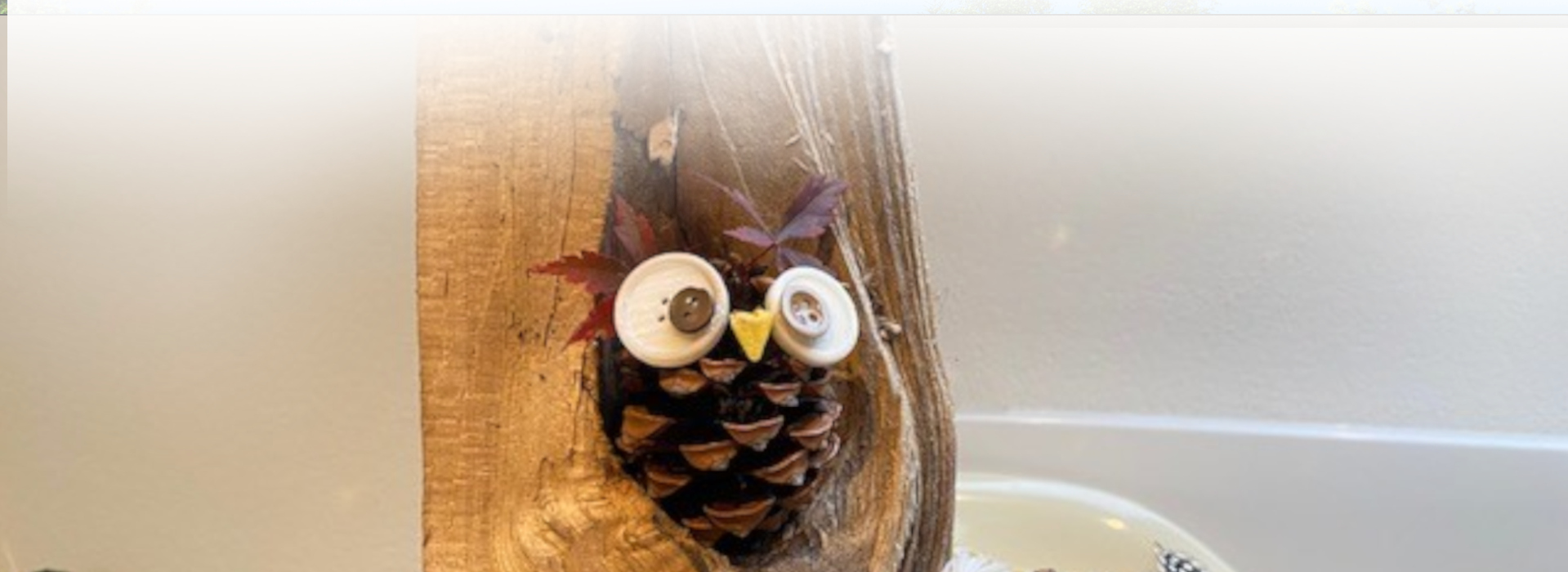 Gebastelte Knopfeule © Ulrike Unser (Nationalpark Schwarzwald)