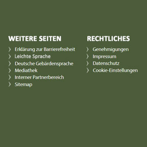 Im Footer sind weitere Links Footer-Menü der Nationalpark-Website