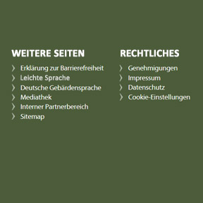 Footer-Menü der Nationalpark-Website