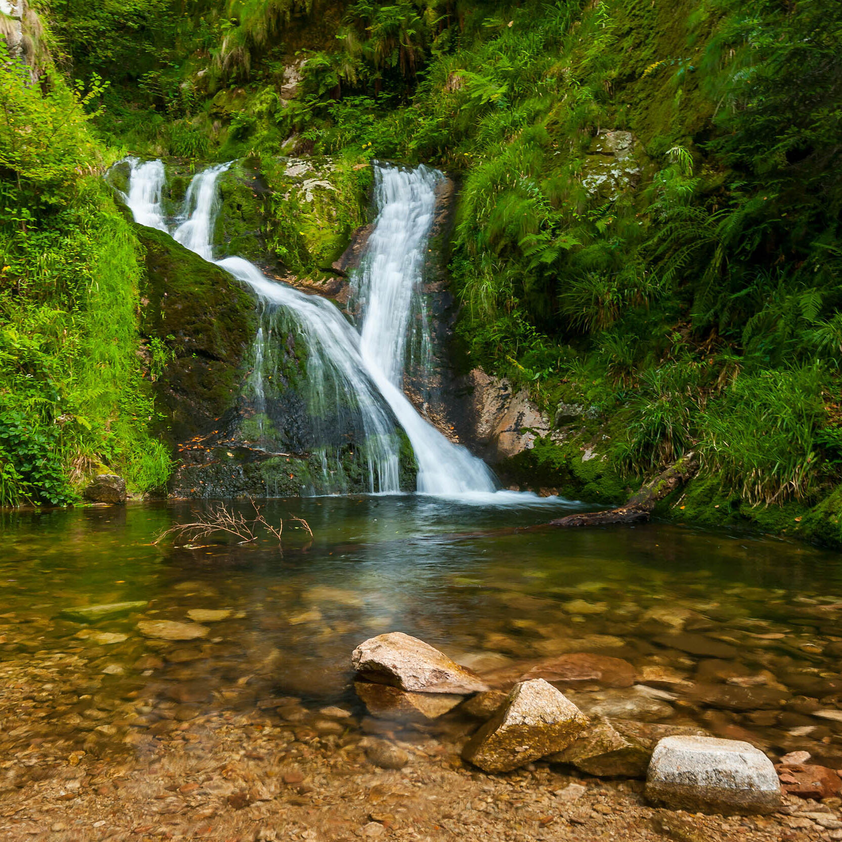 Aufnahme von einem Wasserfall - Foto: Luis Scheuermann (Nationalpark Schwarzwald)