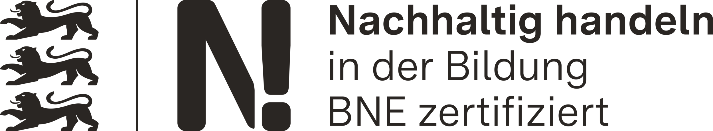 Logo „Nachhaltig Handeln! In der Bildung BNE-zertifiziert“