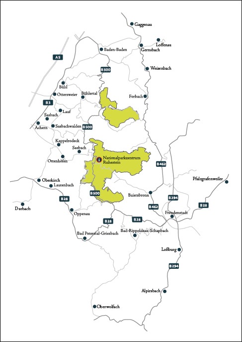 Karte der Nationalparkregion Schwarzwald